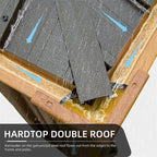 11.9-Ft X 11.9-Ft Hardtop Gazebo Yellow Brown Gazebo with Hardtop Roof