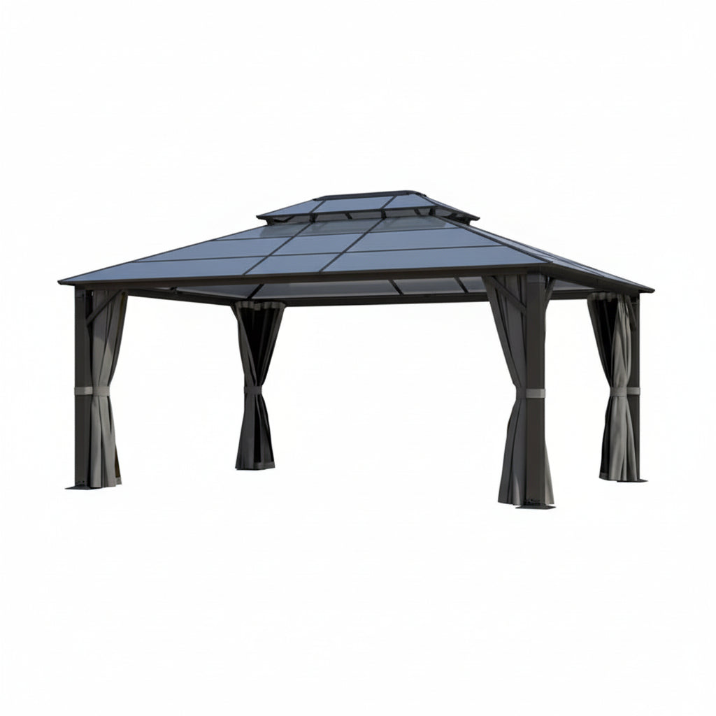 Aluminum Patio Double Polycarbonate Roof Gazebo