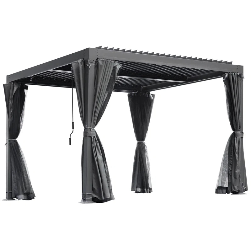 Outdoor Pergola, Louvered Pergola, Aluminum Pergola for Patio, Backyard, Pool Party