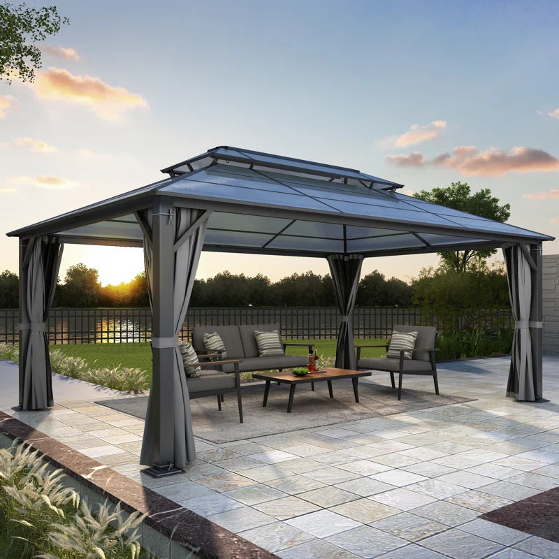 Aluminum Patio Double Polycarbonate Roof Gazebo