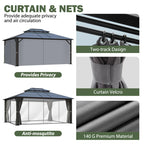 Aluminum Patio Double Polycarbonate Roof Gazebo
