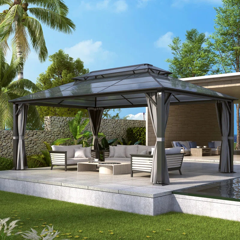 Aluminum Patio Double Polycarbonate Roof Gazebo
